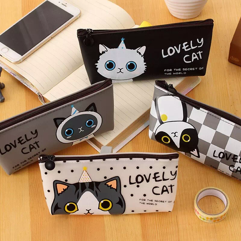 Estuche de lápices escolares Kawaii gato - Imagen 2