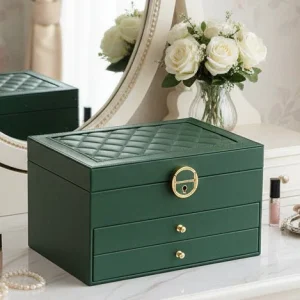 LUXE JEWEL – Boîte à bijoux élégante en cuir pour un rangement stylé