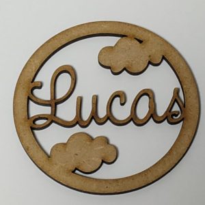 Chipboard nubes con nombre.