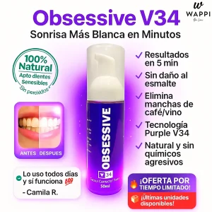 🦷Pasta Dental Obsessive – Dientes Más Blancos Sin Esfuerzo 💜🧪