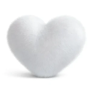 Harold - Cojín de Sofá Corazón de Peluche Imitación Piel de Zorro