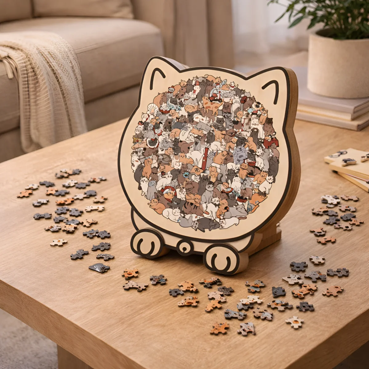 Tavi - Puzzle de gatos 135 piezas colores Morandi - Imagen 6