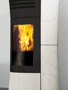 EDILKAMIN estufa de pellets modelo CHERIE UP cerámica sal y pimienta de 11,2 Kw.