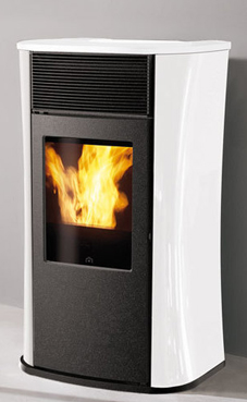 EDILKAMIN estufa de pellets modelo MYA Air Tight C laterales y top de cristal blanco de 6,3 Kw. - Imagen 2