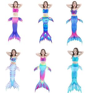 Bañador de Sirena para Niñas - Conjunto de Bikini de Princesa